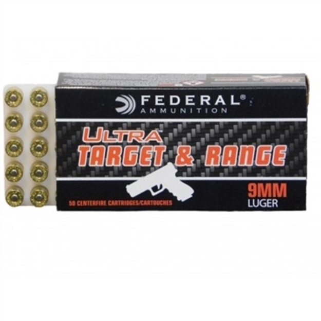 Picture of Federal Ultra Target And Range 9Mm 115Gr Fmj Ammunition, 50 Round Box - Utr9115