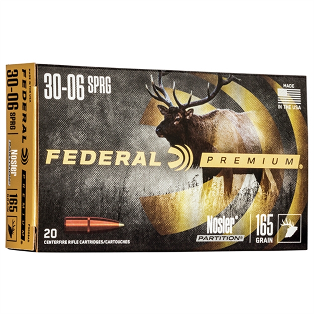 Picture of Federal Premium Vital-Shok Rifle Ammo 30-06 Spr, Np, 165 Grains, 2830 Fps, 20, Boxed P3006AD 029465096816