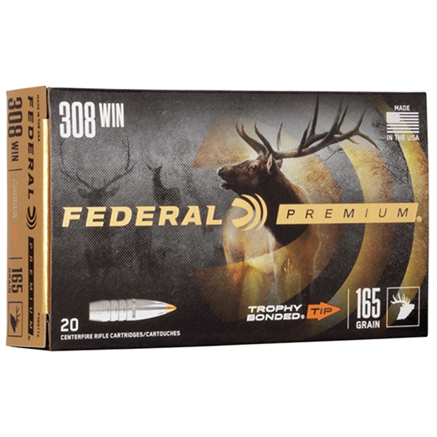 Picture of Federal Premium Vital-Shok Rifle Ammo 308 Win, Trophy Bonded Tip, 165 Grains, 2700 Fps, 20, Boxed 029465099572 -