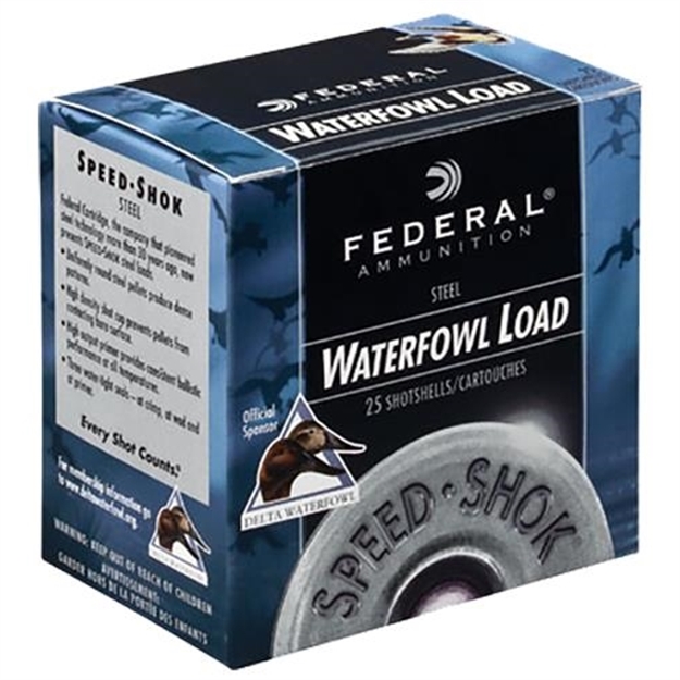 Picture of Federal Speed-Shok Waterfowl Shotshell 16 Ga, 2-3/4 In, No. 2, 15/16Oz, 3.21 Dr, 1350 Fps, 25 Rnd Per Box WF168 2 029465027889