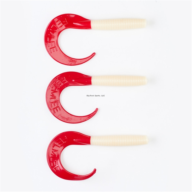 Picture of Felmlee Curley's Curltails With Attractant (White W/ Redtail) Pack OF 3