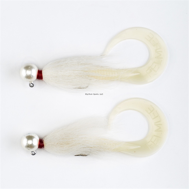 Picture of Felmlee Sea Bass Buck Tails With Attractant  2 OZ With Curl Tails (White) Pack OF 2