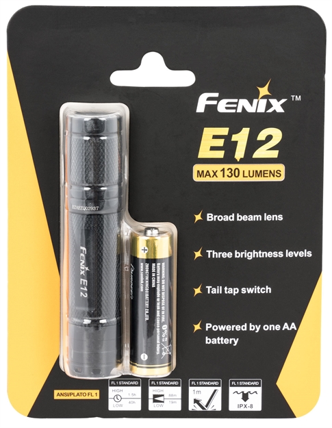 Picture of Fenix Wholesale Fx-E12 E12  130/50/8 Lumens Cree Led Aluminum AA 1.5V