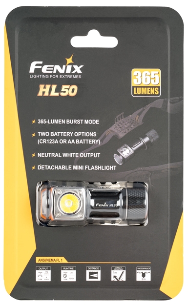 Picture of Fenix Wholesale Fx-Hl50 Hl50  Black 365/170/60/4 Lumens Led