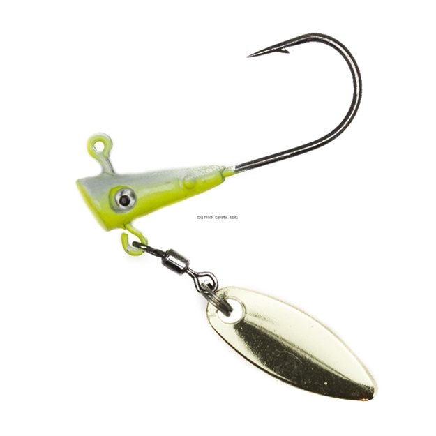 Picture of Fin Commander Fin Spin Jig Head, 2Pc Pack, 1/16 Oz., White/Chartreuse
