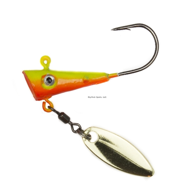 Picture of Fin Commander Fin Spin Jig Head, 2Pc Pack, 1/8 Oz., Chartreuse/Orange