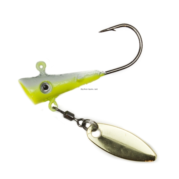Picture of Fin Commander Fin Spin Jig Head, 2Pc Pack, 1/8 Oz., White/Chartreuse