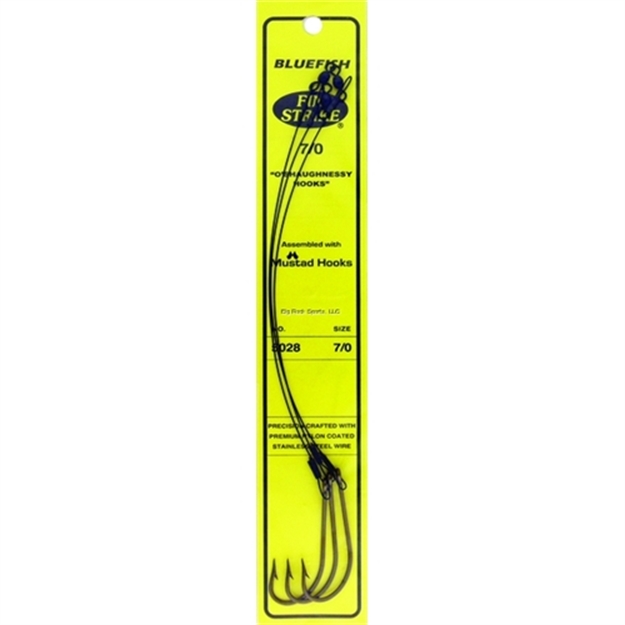 Picture of Fin Strike Bluefish Snelled Hook, Size 7/0, O'shaughnessy, Bronze, 3 Per Pack