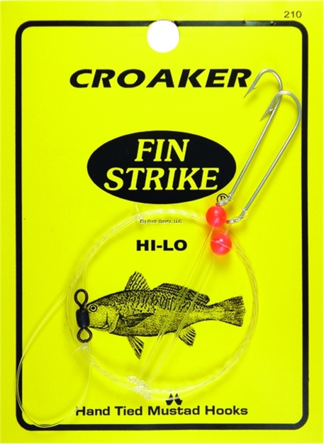 Picture of Fin Strike Croaker Rigs W/Snelld Hooks W/Red Beads,Swivel,Sinker Loop Duratin Hi-Lo 2Pk Pacific Bass