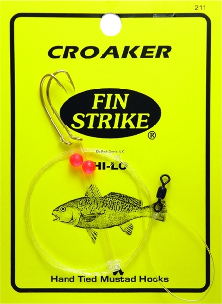 Picture of Fin Strike Croaker Rigs W/Snelld Hooks W/Red Beads,Swivel,Sinker Loop Gld Hi-Lo 2Pk Baitholder