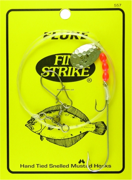 Picture of Fin Strike Fluke Rigs Ryder W/Red Beads, Hammered Spinner Blade & Sinker Snap
