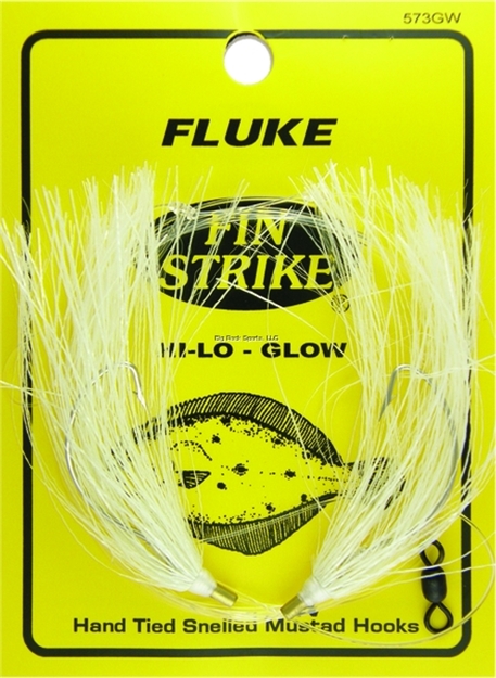 Picture of Fin Strike Fluke Rigs Wide Gap Glow 2Pk Two Mylar Flash Teasers, Swivel & Sinker Loop