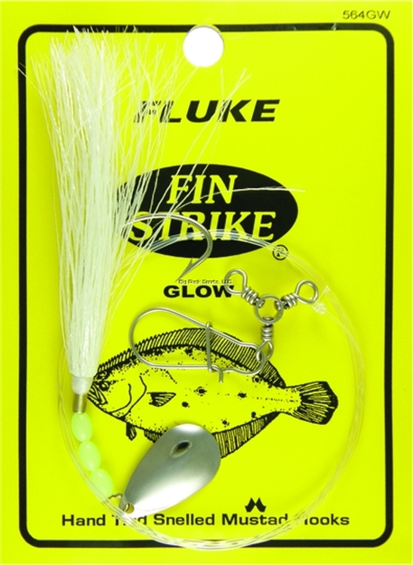 Picture of Fin Strike Fluke Rigs Wide Gap Glow Fin Flash Skirts Spinner W/Sinker Snap