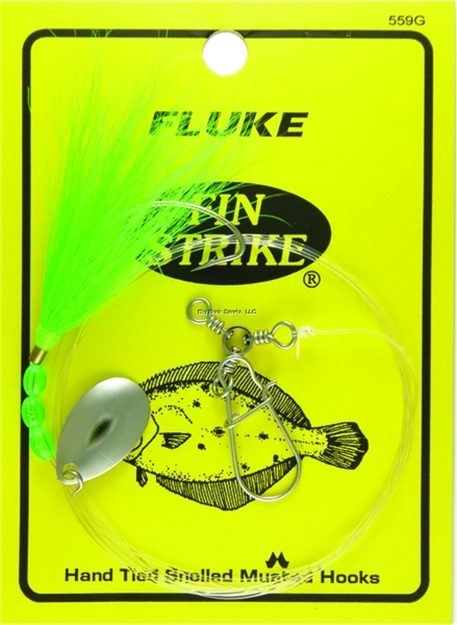 Picture of Fin Strike Fluke Rigs Wide Gap Grn Bucktail Spinner W/Sinker Snap