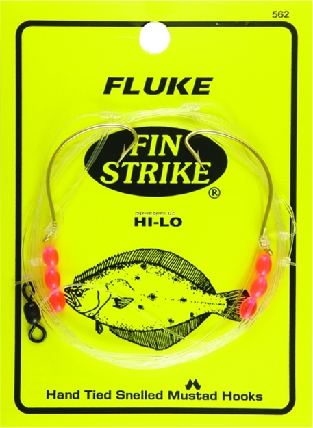 Picture of Fin Strike Fluke Rigs Wide Gap Hi-Lo Gld 2Pk Red Oval Beads