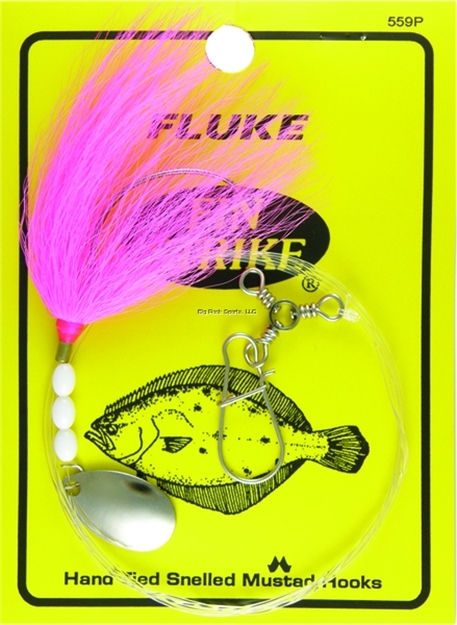 Picture of Fin Strike Fluke Rigs Wide Gap Pink Bucktail Spinner W/Sinker Snap