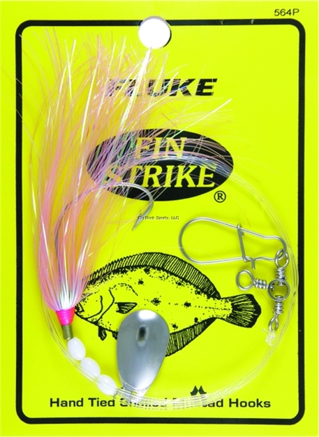 Picture of Fin Strike Fluke Rigs Wide Gap Pink Fin Flash Skirts Spinner W/Sinker Snap