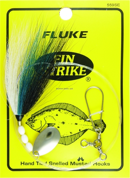 Picture of Fin Strike Fluke Rigs Wide Gap Sand Eel Bucktail Spinner W/Sinker Snap