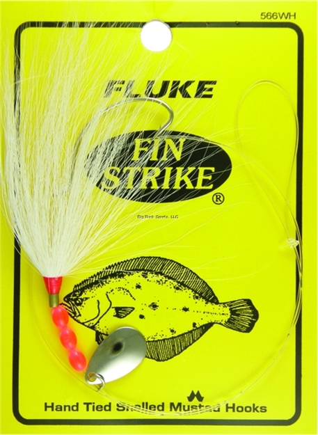 Picture of Fin Strike Fluke Rigs Wide Gap Wht 18" W/Bucktail & Spinner Blade