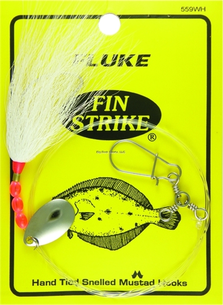 Picture of Fin Strike Fluke Rigs Wide Gap Wht Bucktail Spinner W/Sinker Snap