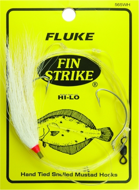 Picture of Fin Strike Fluke Rigs Wide Gap Wht Hi-Lo 1Pk W/Bucktail Teaser