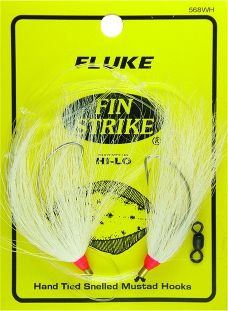 Picture of Fin Strike Fluke Rigs Wide Gap Wht Hi-Lo 2Pk W/2 Bucktail Teasers