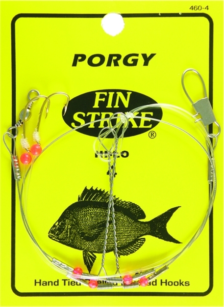Picture of Fin Strike Porgy Rigs W/Red Beads Hi-Lo Gld #4 18" Wire Top & Bottom Rig 2Pk Baitholder
