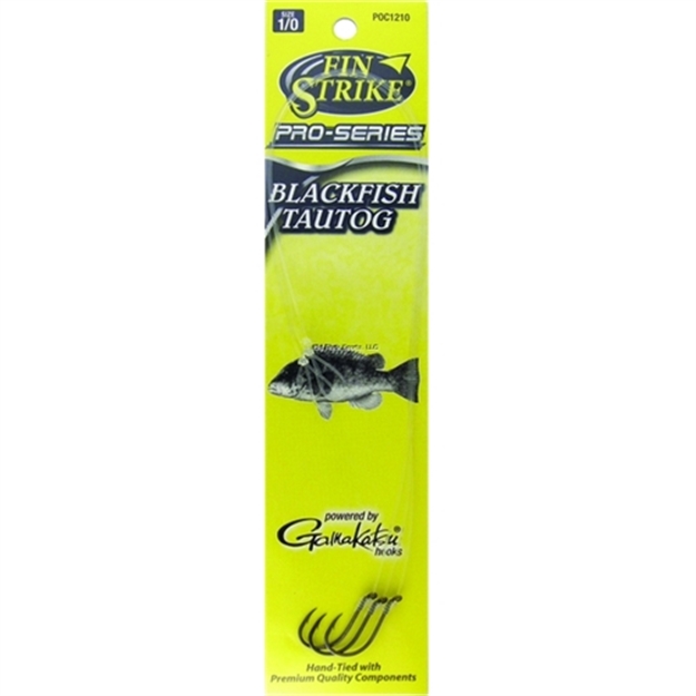 Picture of Fin Strike Pro Series Blackfish (Tautog) Snelled Hook, Size 1/0, Octopus, Black, 3 Per Pack