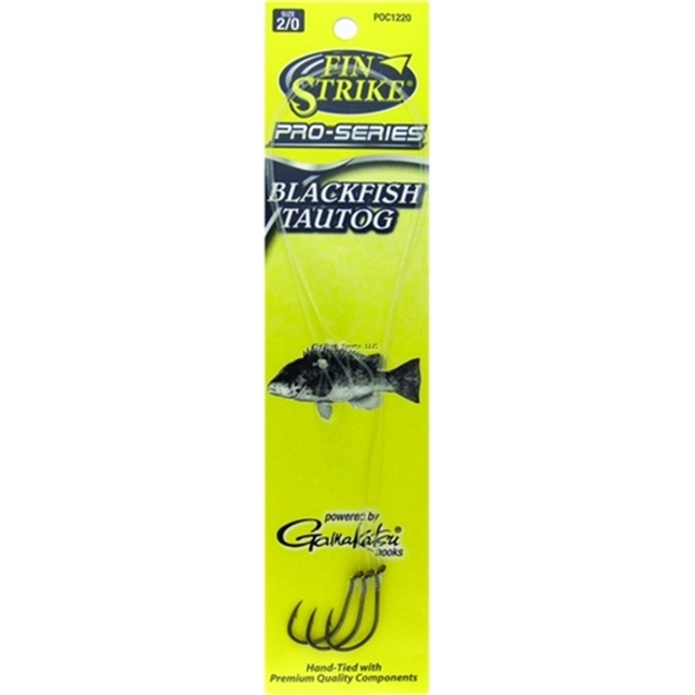 Picture of Fin Strike Pro Series Blackfish (Tautog) Snelled Hook, Size 2/0, Octopus, Black, 3 Per Pack
