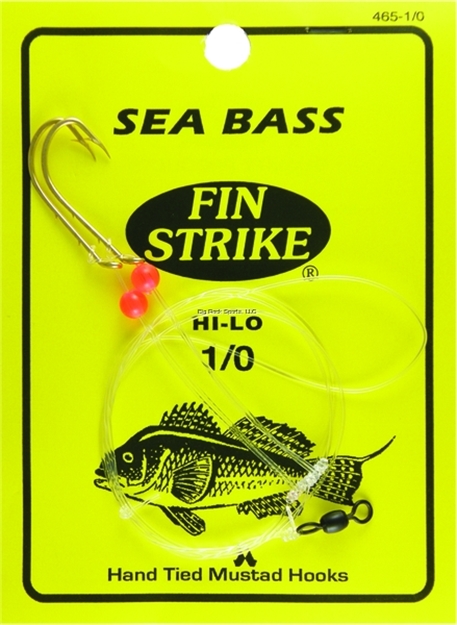 Picture of Fin Strike Sea Bass Rigs W/Red Beads Hi-Lo Gld #1/0 2Pk Baitholder