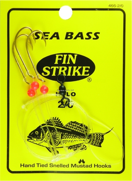 Picture of Fin Strike Sea Bass Rigs W/Red Beads Hi-Lo Gld #2/0 3Pk Baitholder