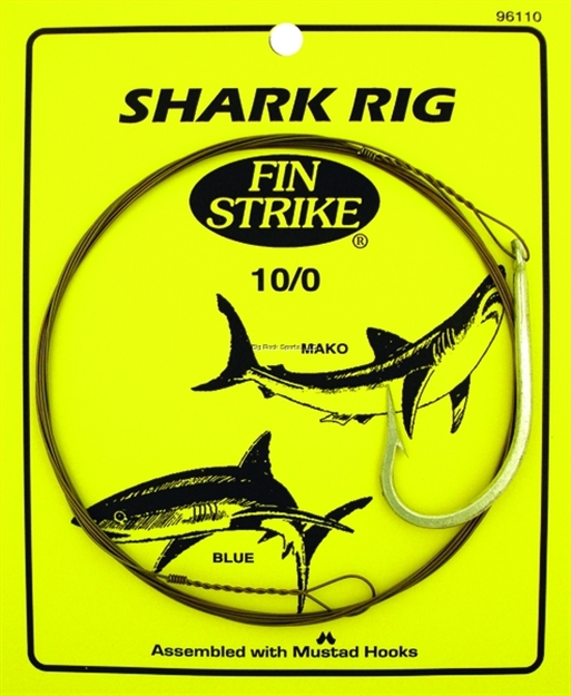 Picture of Fin Strike Shark Rig W/Mustad 10/0 Hook & Camo Brown Wire Single Strand