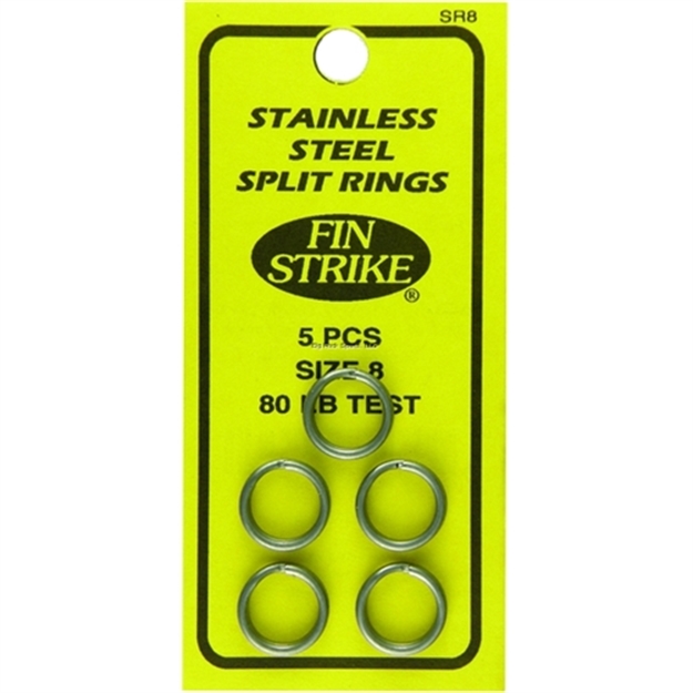 Picture of Fin Strike Split Rings Stainless Steel Sz8 80Lb Test 5Pc