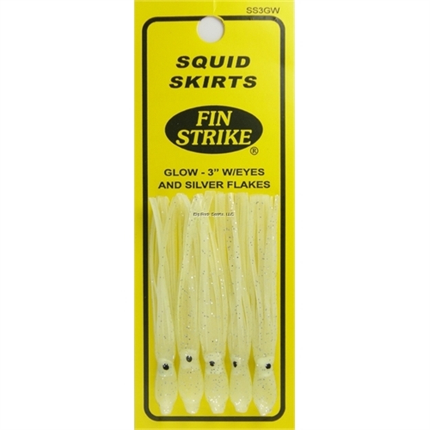 Picture of Fin Strike Squid Skirt, 3", Glow, 5/Pack