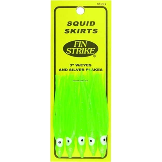 Picture of Fin Strike Squid Skirt, 3", Green, 5/Pack