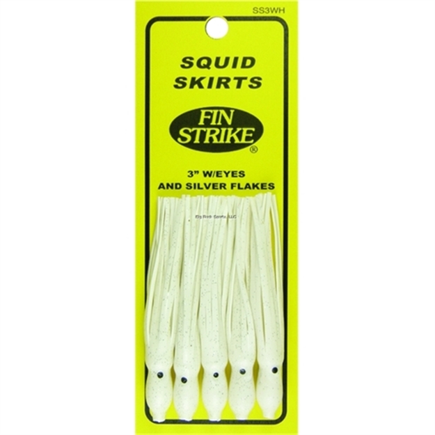 Picture of Fin Strike Squid Skirt, 3", White, 5/Pack