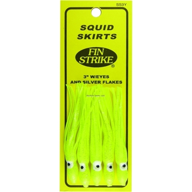 Picture of Fin Strike Squid Skirt, 3", Yellow, 5/Pack