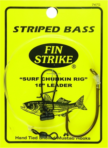 Picture of Fin Strike Striped Bass Rigs Baitholder Brnz 18" Chunking Rig Swivel & Fish Finder