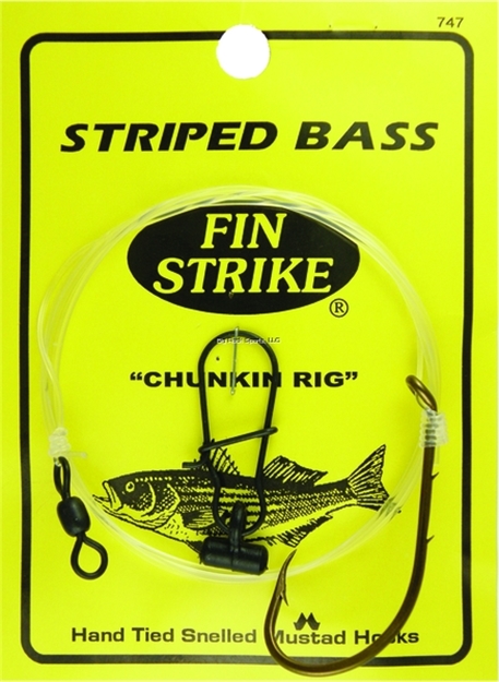 Picture of Fin Strike Striped Bass Rigs Baitholder Brnz Sz8/0 Chunkin Rig Swivel W/Sinker Slide