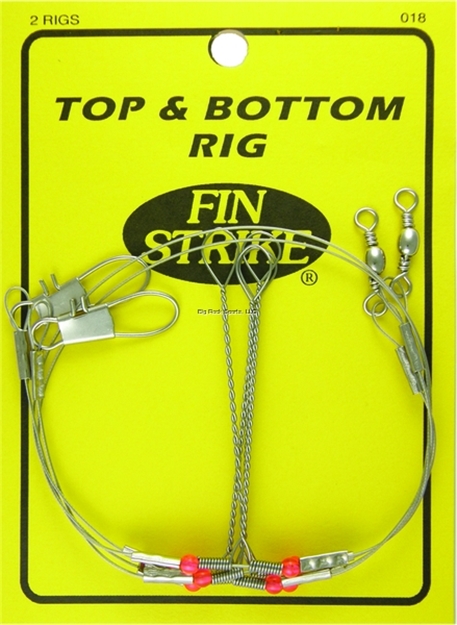 Picture of Fin Strike Top & Bottom Rigs " Coated SS Wire W/2 Wire Rig Arms W/Barrel Swivel&Snap For Sinker 2Pk