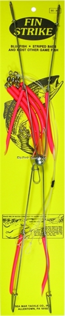 Picture of Fin Strike Umbrella Rigs Flo. Red 20" 4 Arm Frame W/4 Tube Hooks & Leaders Plus 4 Teasers