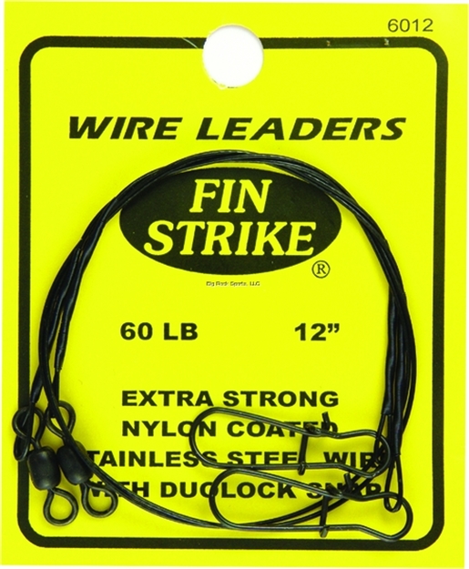 Picture of Fin Strike Wire Leaders Extra Strong Blk SS Wire W/Duolock Snap 12" 60Lb 2Pk