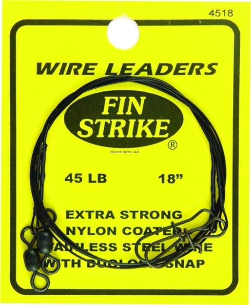 Picture of Fin Strike Wire Leaders Extra Strong Blk SS Wire W/Duolock Snap 18" 45Lb 2Pk