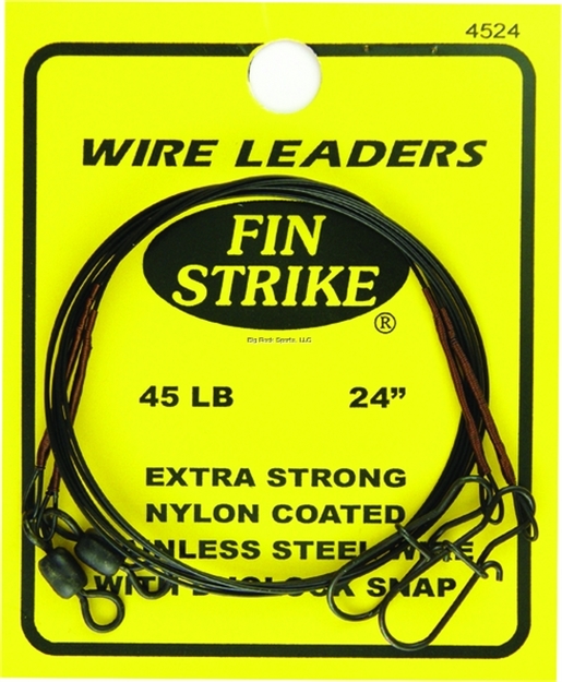 Picture of Fin Strike Wire Leaders Extra Strong Blk SS Wire W/Duolock Snap 24" 45Lb 2Pk
