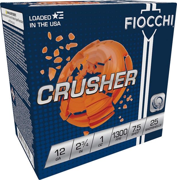 Picture of  Fiocchi 12Crsr75 Exacta Crusher 12Gauge 2.75" 1Oz 7.5Shot 25 Per Box/10 Case