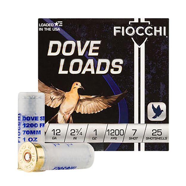Picture of  Fiocchi 12Dls17 Dove & Quail  12Gauge 2.75" 1Oz 7Shot 25 Per Box/10 Case