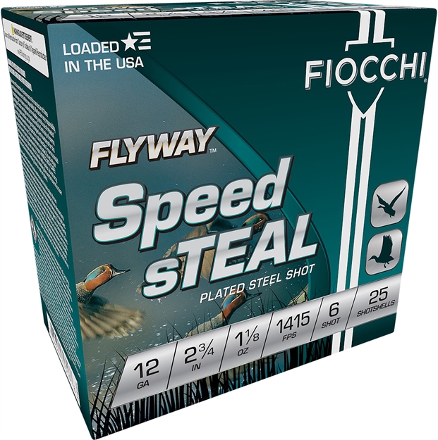 Picture of  Fiocchi 12Fst6 Flyway Speed Steel 12Gauge 2.75" 1 1/8Oz 6Shot 25 Per Box/10 Case 762344713168