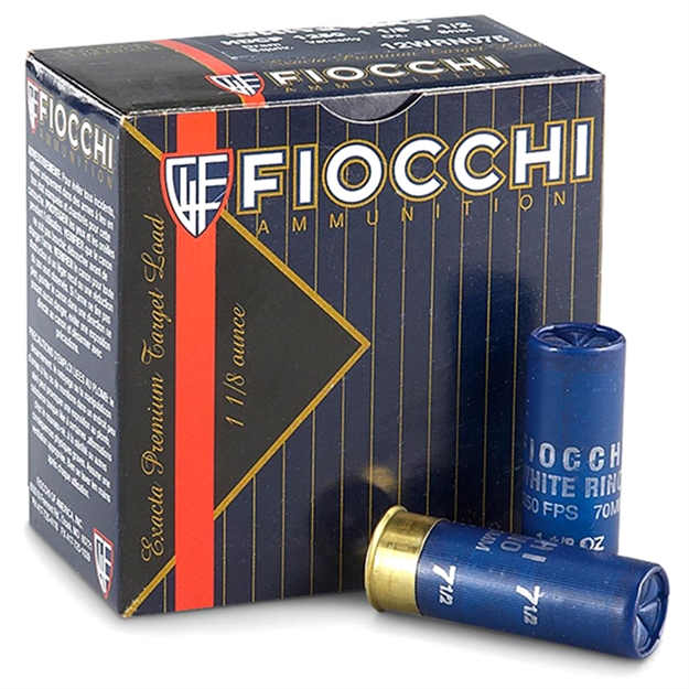 Picture of Fiocchi 12Wrno75 Exacta Target White Rino Target 12Gauge 2.75" 1 1/8Oz 7.5Shot 25 Per Box/10 Case 762344701653 -