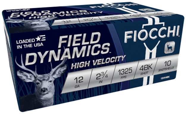 Picture of  Fiocchi 12Hv4bk Field Dynamics High Velocity 12Gauge 2.75" 27Pellets 4Buck Shot 10 Per Box/25 Case