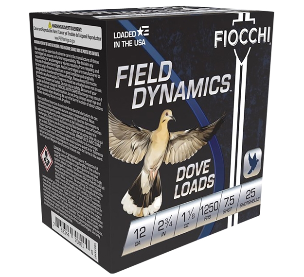 Picture of  Fiocchi 12Gtx187 Field Dynamics Dove & Quail 12Gauge 2.75" 1 1/8Oz 7.5Shot 25 Per Box/10 Case